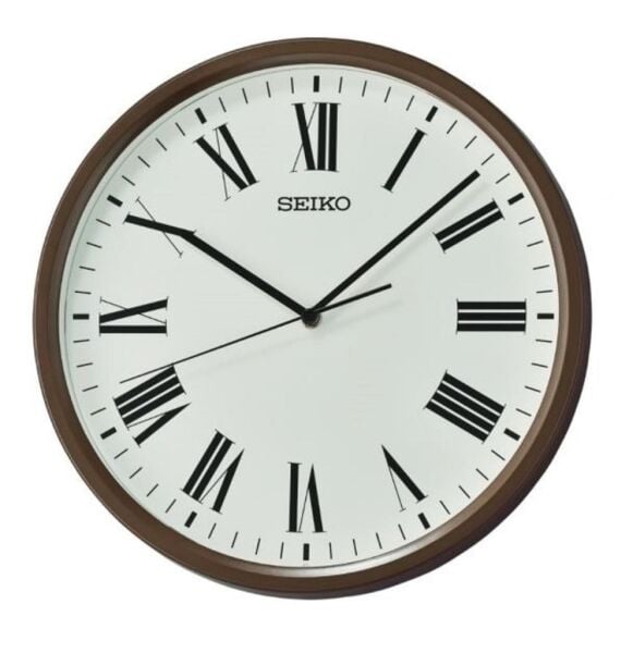 Seiko QHA009B Plastik Kasa Kahverengi Renkli 30,5 cm Çaplı Quartz Mekanizmalı Duvar Saati