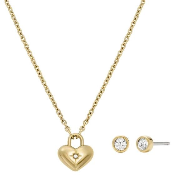Fossil JF04881SET Kalpli Kadın Kolye ve Küpe Seti