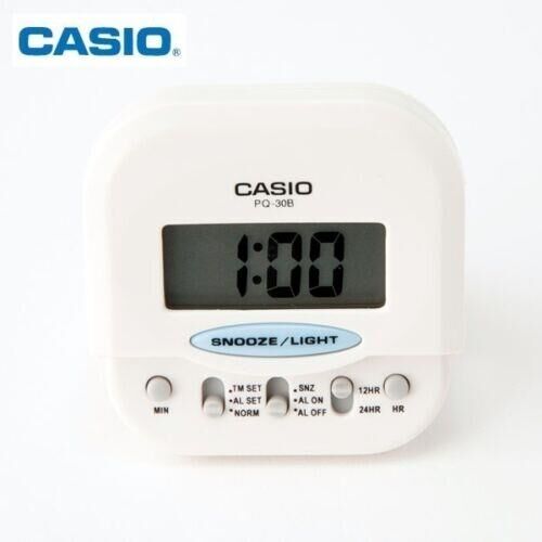 Casio PQ-30B-7DF Mini Seyahat Ertelemeli Beep Alarm Işıklı 12/24 Saat Dilimi Özellikli Masa Saati