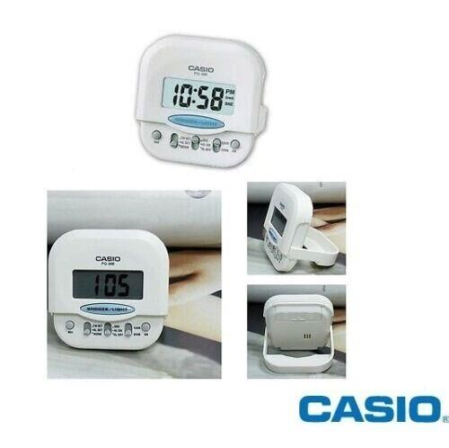 Casio PQ-30B-7DF Mini Seyahat Ertelemeli Beep Alarm Işıklı 12/24 Saat Dilimi Özellikli Masa Saati