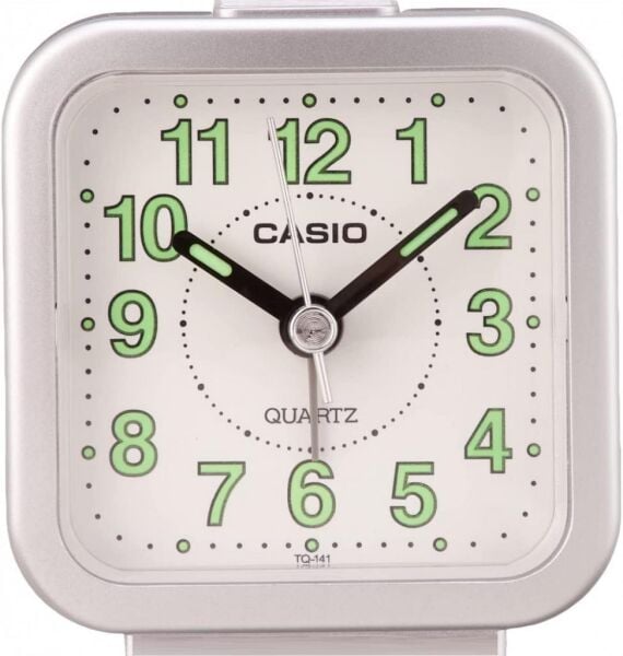 Casio TQ-141-8DF Beyaz Beep Alarmlı Fosforlu Masa Saati