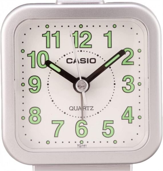 Casio TQ-141-8DF Beyaz Beep Alarmlı Fosforlu Masa Saati