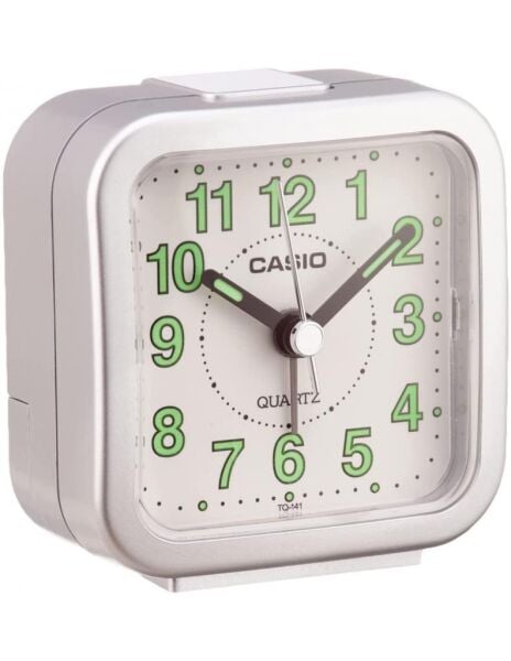 Casio TQ-141-8DF Beyaz Beep Alarmlı Fosforlu Masa Saati