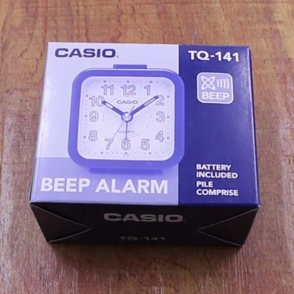 Casio TQ-141-8DF Beyaz Beep Alarmlı Fosforlu Masa Saati