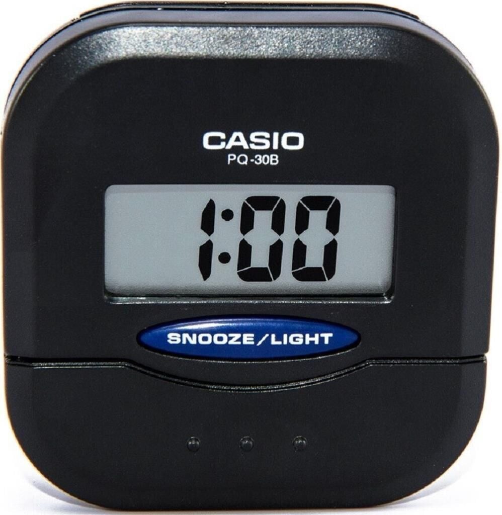 Casio PQ-30B-1DF Mini Seyahat Ertelemeli Beep Alarm Işıklı 12/24 Saat Dilimi Özellikli Masa Saati