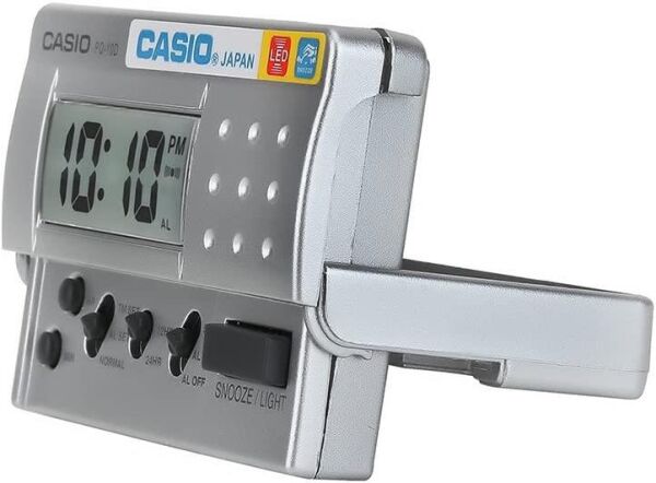 Casio PQ-10D-8RDF Mini Seyahat Ertelemeli Beep Alarm Işıklı 12/24 Saat Dilimi Özellikli Masa Saati