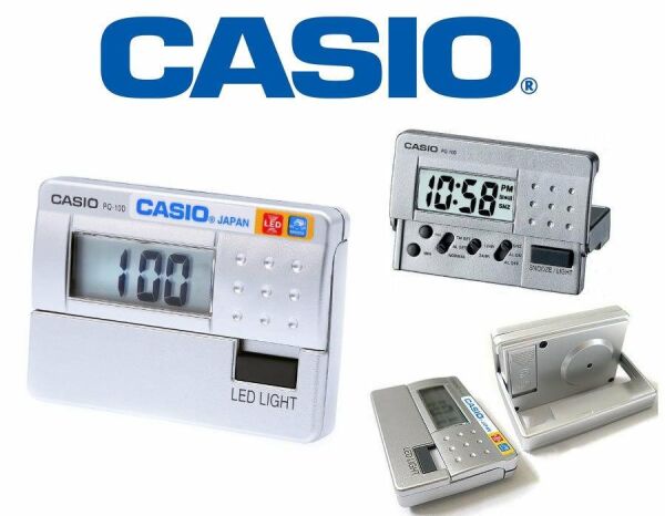 Casio PQ-10D-8RDF Mini Seyahat Ertelemeli Beep Alarm Işıklı 12/24 Saat Dilimi Özellikli Masa Saati