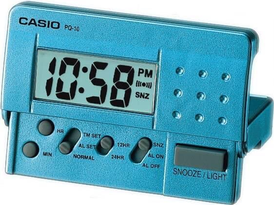 Casio PQ-10D-2RDF Mini Seyahat Ertelemeli Beep Alarm Işıklı 12/24 Saat Dilimi Özellikli Masa Saati