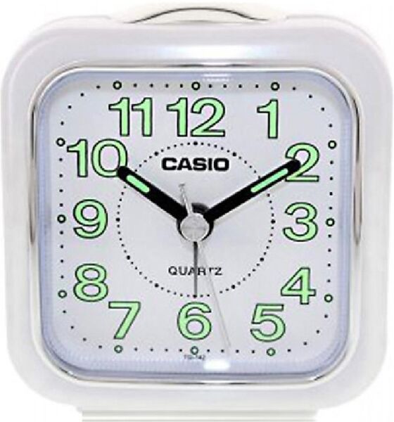 Casio TQ-142-7DF Beyaz Beep Alarmlı Işıklı Fosforlu Masa Saati