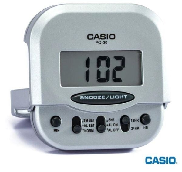Casio PQ-30-8DF Mini Seyahat Ertelemeli Beep Alarm Işıklı 12/24 Saat Dilimi Özellikli Masa Saati