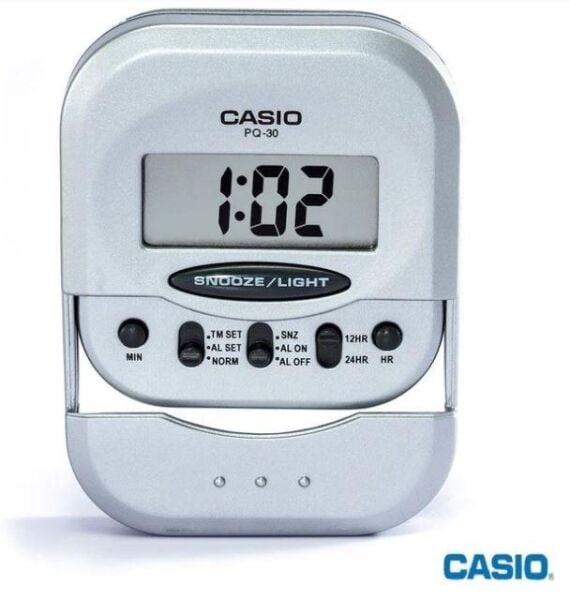 Casio PQ-30-8DF Mini Seyahat Ertelemeli Beep Alarm Işıklı 12/24 Saat Dilimi Özellikli Masa Saati