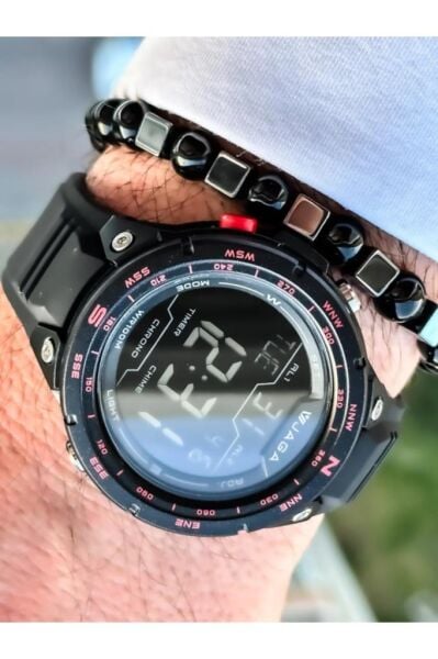 Jaga JL M1231-0AAA 640041 Siyah Kadran Alarm Kronometre Aydınlatmalı Dijital Genç Kol Saati