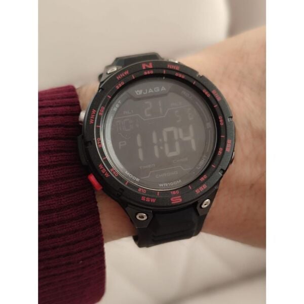 Jaga JL M1231-0AAA 640041 Siyah Kadran Alarm Kronometre Aydınlatmalı Dijital Genç Kol Saati