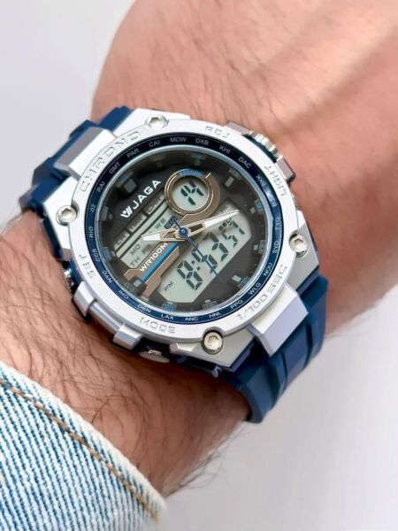 Jaga AD1162-OEEB Alarm Kronometre Aydınlatmalı Genç Çift Kol Saati