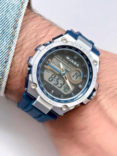 Jaga AD1162-OEEB Alarm Kronometre Aydınlatmalı Genç Çift Kol Saati