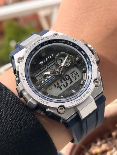 Jaga AD1162-OEEB Alarm Kronometre Aydınlatmalı Genç Çift Kol Saati