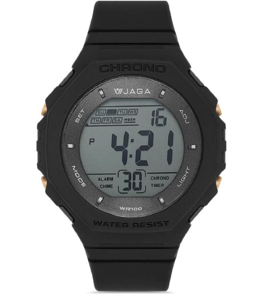 Jaga M1235-0AAA Alarm Kronometre Aydınlatmalı Dijital Genç Kol Saati