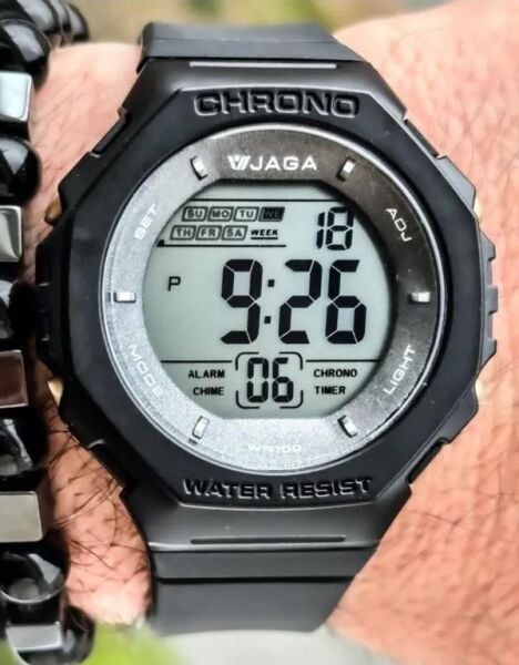 Jaga M1235-0AAA Alarm Kronometre Aydınlatmalı Dijital Genç Kol Saati