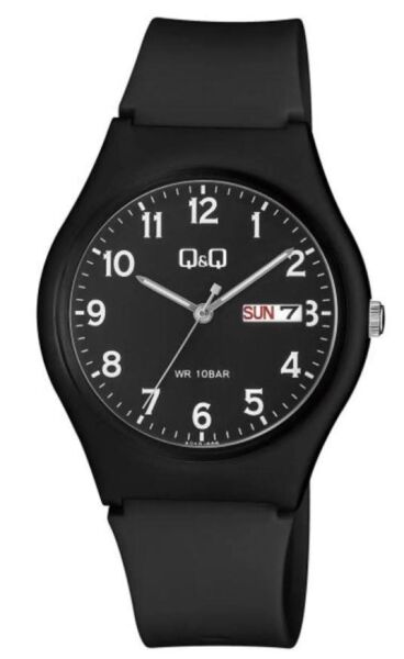 Q&Q A212J004Y Siyah Renkli Takvimli 10 Atm Su Geçirmez Genç Kol Saati