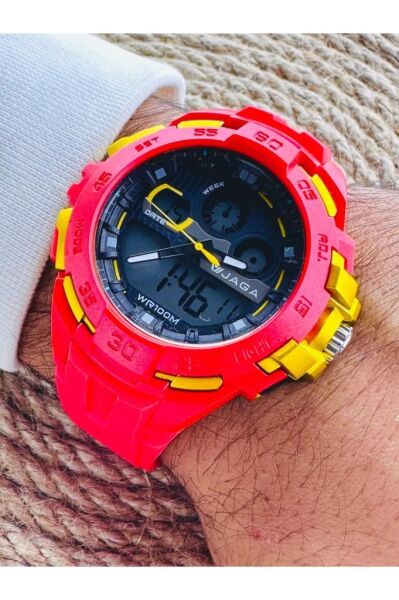 Jaga AD1154-OGKG Alarm Kronometre Aydınlatmalı Genç Çift Kol Saati