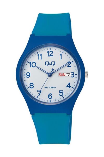 Q&Q V39A-002VY Mavi Renkli Takvimli 10 Atm Su Geçirmez Genç Kol Saati