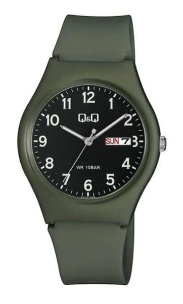 Q&Q A212J008Y Yeşil Renkli Takvimli 10 Atm Su Geçirmez Genç Kol Saati