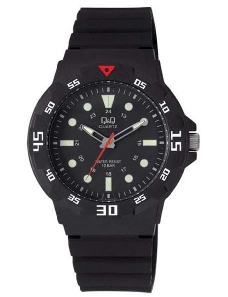 Q&Q VR18J002Y Siyah Renkli Fosforlu 10 Atm Su Geçirmez Genç Kol Saati