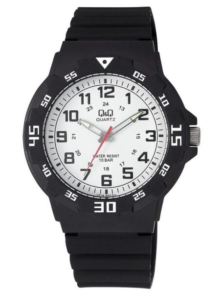 Q&Q VR18J003Y Siyah Renkli Fosforlu 10 Atm Su Geçirmez Genç Kol Saati