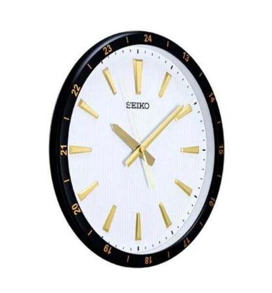 Seiko QXA802G Plastik Kasa Siyah Renkli 35 cm Çaplı 24 Saat Dilimli Modern Sessiz Saniye Mekanizmalı Duvar Saati