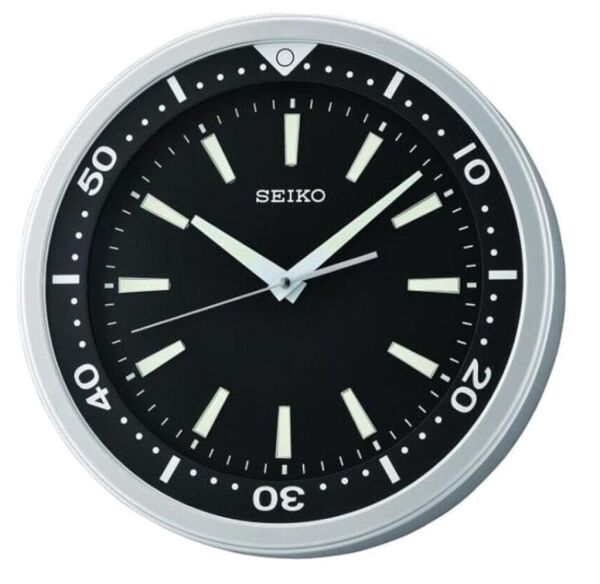 Seiko QXA723A Plastik Kasa Gri Renkli 40 cm Çaplı  LumiBrite Modern Sessiz Saniye Mekanizmalı Duvar Saati