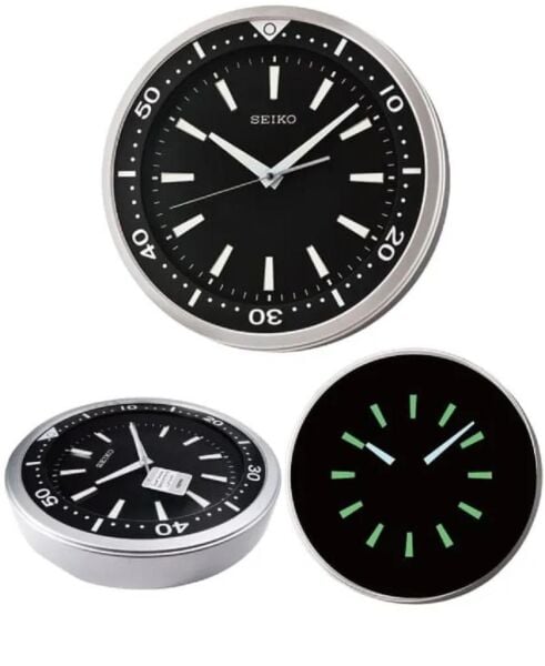 Seiko QXA723A Plastik Kasa Gri Renkli 40 cm Çaplı  LumiBrite Modern Sessiz Saniye Mekanizmalı Duvar Saati
