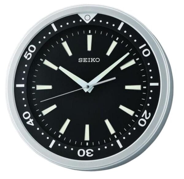 Seiko QXA723A Plastik Kasa Gri Renkli 40 cm Çaplı  LumiBrite Modern Sessiz Saniye Mekanizmalı Duvar Saati