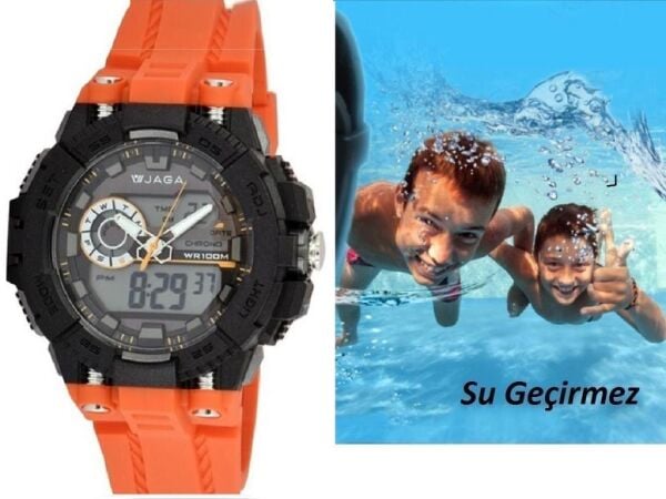 Jaga AD1189-OICA Alarm Kronometre Aydınlatmalı Genç Çift Kol Saati