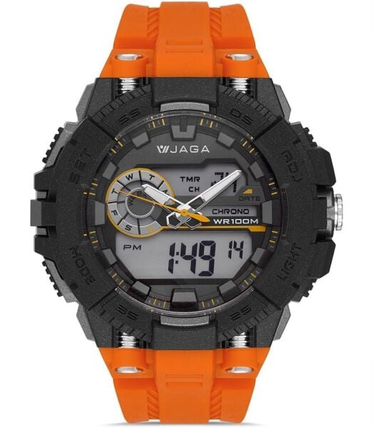 Jaga AD1189-OICA Alarm Kronometre Aydınlatmalı Genç Çift Kol Saati
