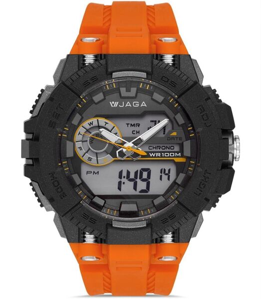 Jaga AD1189-OICA Alarm Kronometre Aydınlatmalı Genç Çift Kol Saati