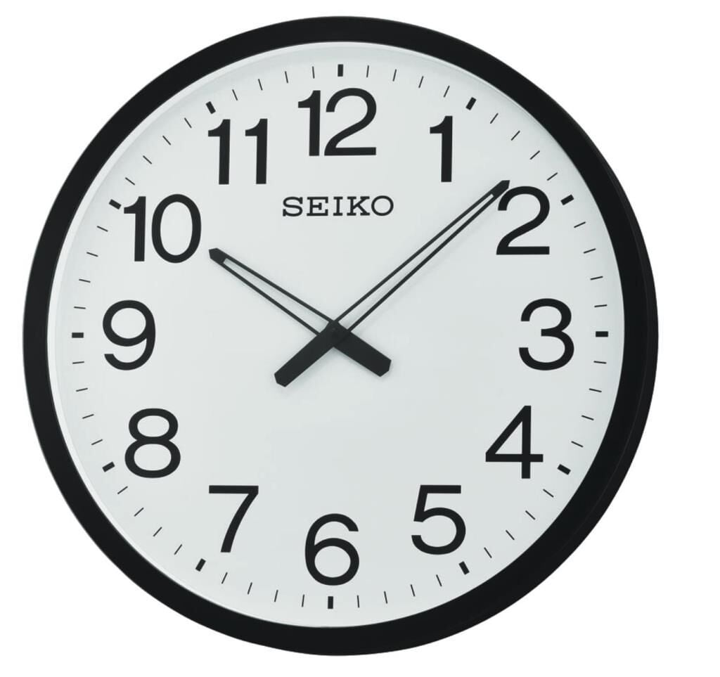 Seiko QXA563K Plastik Kasa Siyah Renkli 50.8 cm Çaplı Geniş Kadranlı Modern Sessiz Saniye Mekanizmalı Duvar Saati