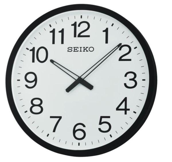 Seiko QXA563K Plastik Kasa Siyah Renkli 50.8 cm Çaplı Geniş Kadranlı Modern Sessiz Saniye Mekanizmalı Duvar Saati