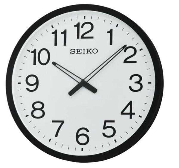 Seiko QXA563K Plastik Kasa Siyah Renkli 50.8 cm Çaplı Geniş Kadranlı Modern Sessiz Saniye Mekanizmalı Duvar Saati