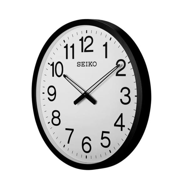 Seiko QXA563K Plastik Kasa Siyah Renkli 50.8 cm Çaplı Geniş Kadranlı Modern Sessiz Saniye Mekanizmalı Duvar Saati