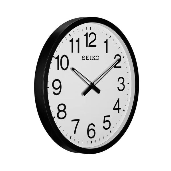 Seiko QXA563K Plastik Kasa Siyah Renkli 50.8 cm Çaplı Geniş Kadranlı Modern Sessiz Saniye Mekanizmalı Duvar Saati
