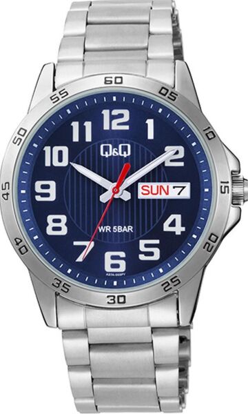 Q&Q A37A-003PY Takvimli 5 Bar Su Geçirmez Erkek Kol Saati