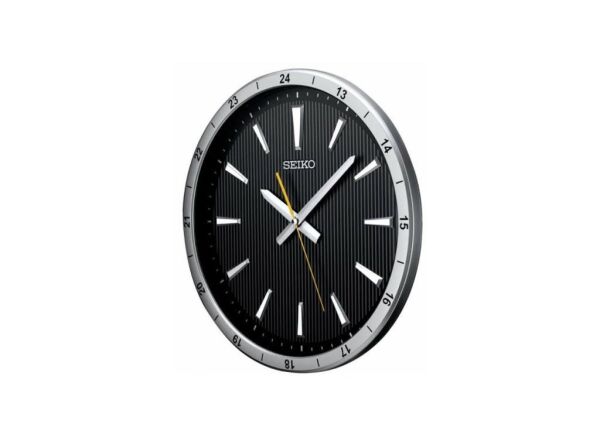 Seiko QXA802S Plastik Kasa Gri Renkli 35 cm Çaplı 24 Saat Dilimli Modern Sessiz Saniye Mekanizmalı Duvar Saati