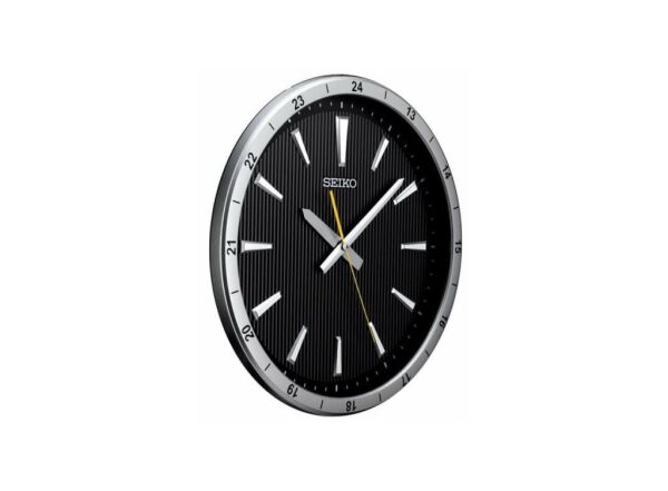 Seiko QXA802S Plastik Kasa Gri Renkli 35 cm Çaplı 24 Saat Dilimli Modern Sessiz Saniye Mekanizmalı Duvar Saati