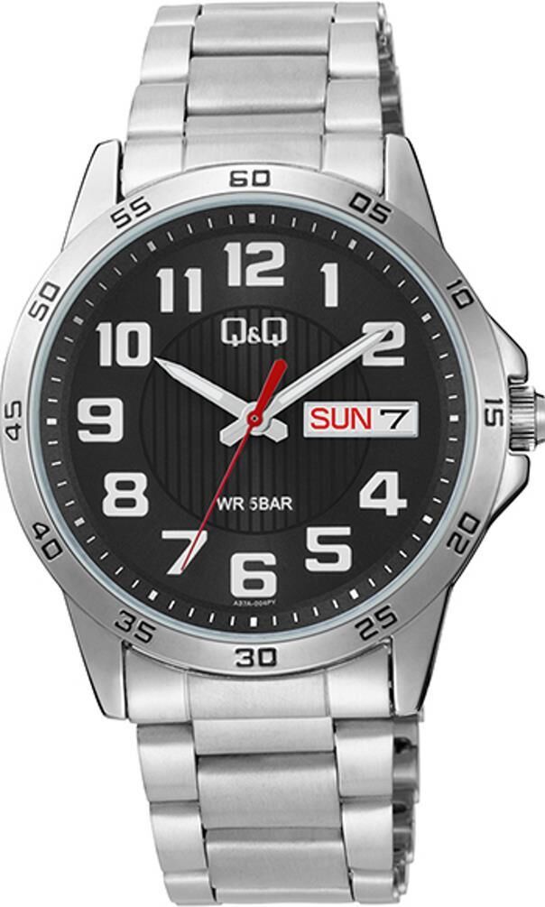 Q&Q A37A-004PY Takvimli 5 Bar Su Geçirmez Erkek Kol Saati