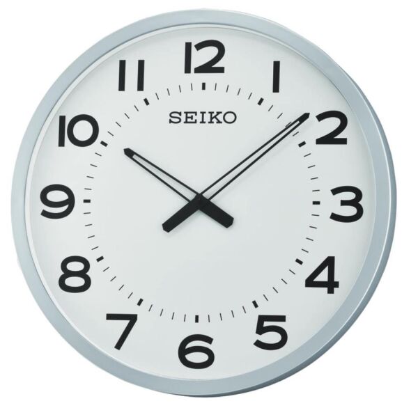 Seiko QXA563K Plastik Kasa Gri Renkli 50.8 cm Çaplı Geniş Kadranlı Modern Sessiz Saniye Mekanizmalı Duvar Saati