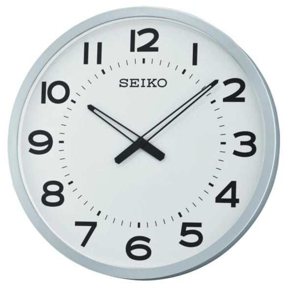 Seiko QXA563S Plastik Kasa Gri Renkli 50.8 cm Çaplı Geniş Kadranlı Modern Sessiz Saniye Mekanizmalı Duvar Saati