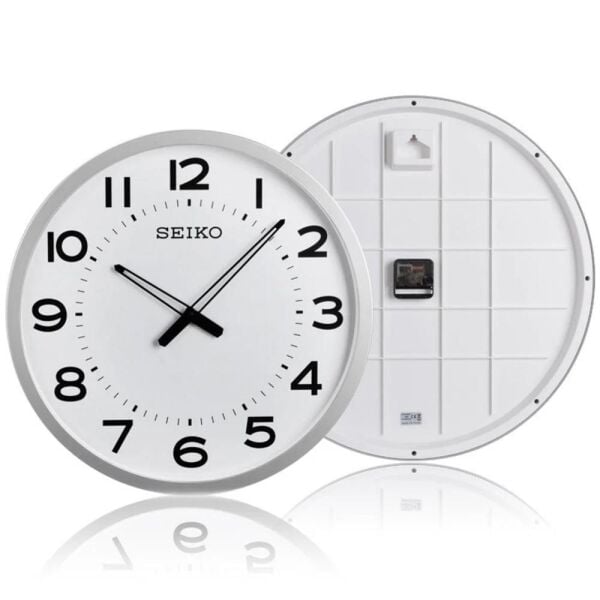 Seiko QXA563S Plastik Kasa Gri Renkli 50.8 cm Çaplı Geniş Kadranlı Modern Sessiz Saniye Mekanizmalı Duvar Saati