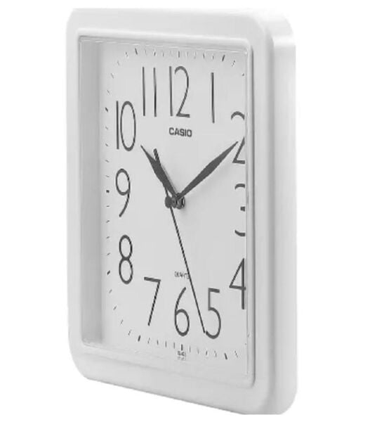 Casio IQ-06-7DF Plastik Kasa Beyaz Renkli 24.5 x 23 cm Çaplı Modern Quartz Saniye Mekanizmalı Duvar Saati
