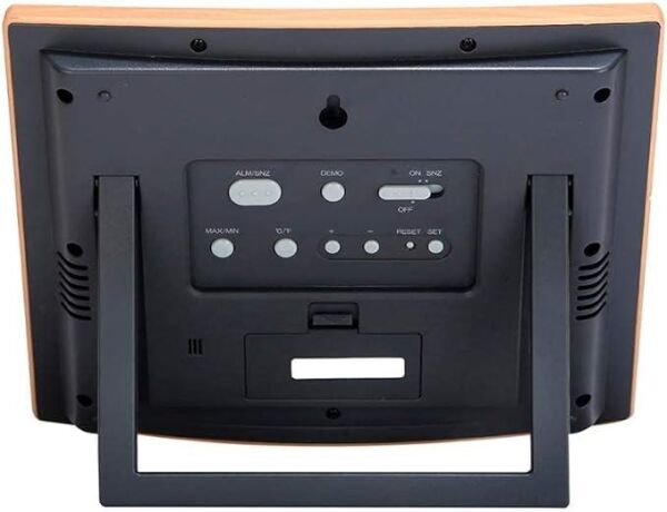 Casio ID-15SA-5DF Plastik Kasa Kahverengi Renkli 20.1 x 24.3 cm Çaplı Isı ve Nem Ölçerli Takvimli Alarmlı Dijital Masa ve Duvar Saati