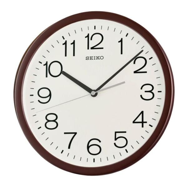 Seiko QXA847B Plastik Kasa Kahverengi Renkli 31 cm Çaplı Quartz Mekanizmalı Duvar Saati